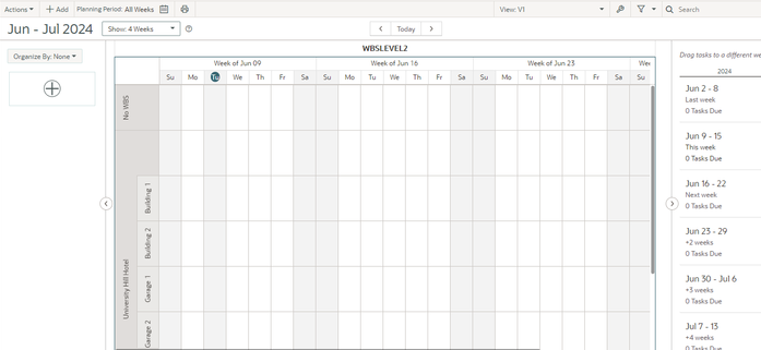 Planning Board with WBS Swimlanes Screenshot